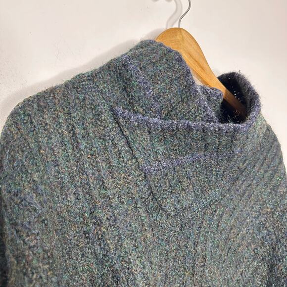 VTG 60s BROOKS BROTHERS wool mock neck thick knit sweater green Ireland XL - Picture 4 of 9